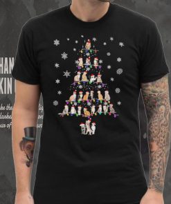 Cats Hat Santa Light Pine Tree Merry Christmas Shirt