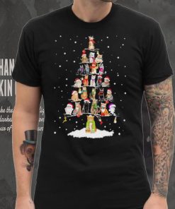 Cats Hat Santa Pine Tree Merry Christmas Shirt