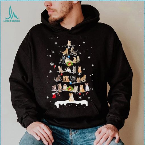 Cats Pine Tree Christmas Shirt