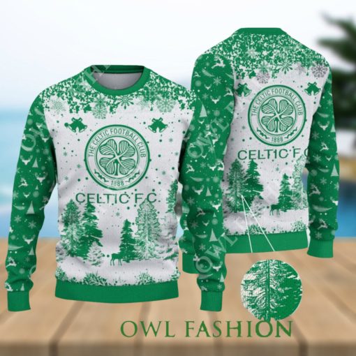 Celtic F.C. SPFL Scottish Snow Fall Pine Ugly sweater