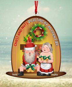 Chest And Nuts Roasting By An Open Fire Personalized Acrylic Ornament Gift For Him, Gift For Her Christmas Gift Couple Ornament