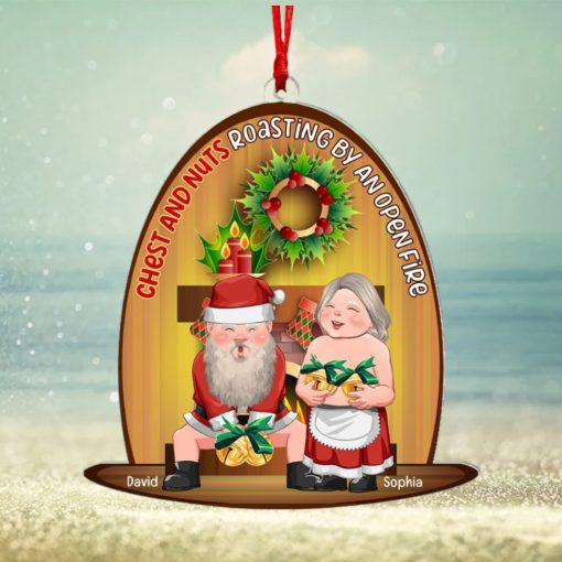 Chest And Nuts Roasting By An Open Fire Personalized Acrylic Ornament  Gift For Him, Gift For Her  Christmas Gift  Couple Ornament