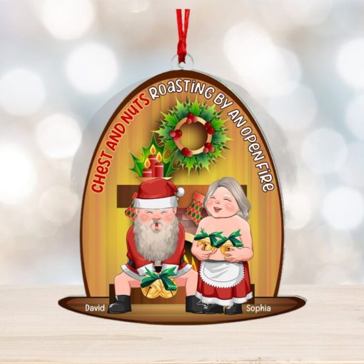 Chest And Nuts Roasting By An Open Fire Personalized Acrylic Ornament  Gift For Him, Gift For Her  Christmas Gift  Couple Ornament