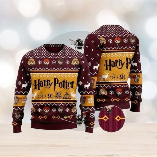 Chibi Harry Potter Characters Ugly Christmas Sweaters