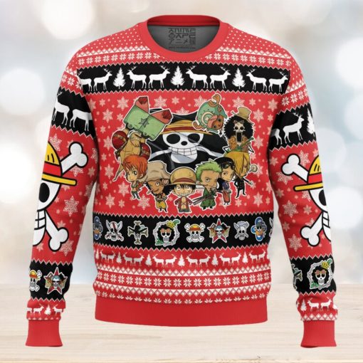 Chibi Straw Hat Pirates One Piece Ugly Christmas Sweater