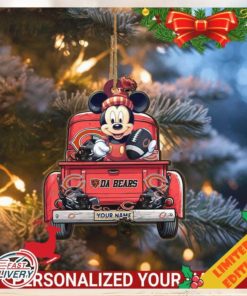 Chicago Bears Mickey Mouse Ornament Personalized Your Name Sport Home Decor