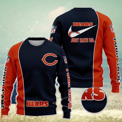 Chicago Bears NFL Just Hate Us Personalized For Fans Sweater New