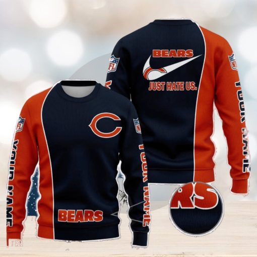 Chicago Bears NFL Just Hate Us Personalized For Fans Sweater New