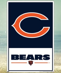 Chicago Bears Official Nfl Football Team Logo And Script Poster