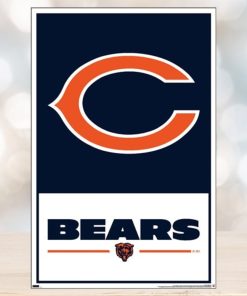 Chicago Bears Official Nfl Football Team Logo And Script Poster