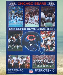 Chicago Bears Super Bowl Xx Champions Commemorative Poster