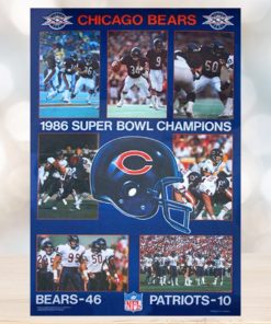 Chicago Bears Super Bowl Xx Champions Commemorative Poster, hoodie, sweater, long sleeve and tank top Chicago Bears Super Bowl Xx Champions Commemorative Poster