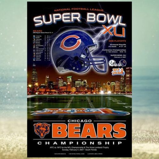 Chicago Bears Super Season Xli Commemorative Poster