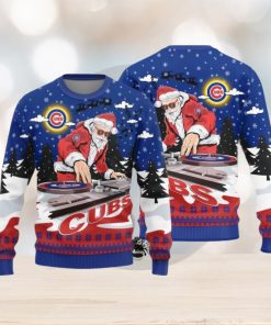 Chicago Cubs Christmas Funny DJ Santa New Style Knitted Sweater