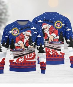 Chicago Cubs Christmas Funny DJ Santa New Style Knitted Sweater