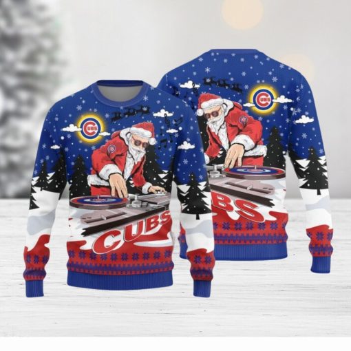 Chicago Cubs Christmas Funny DJ Santa New Style Knitted Sweater