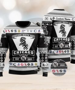 Chicago White Sox Football Team Logo Custom Name Ugly Christmas Sweater Perfect Holiday Gift