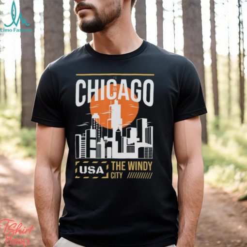 Chicago vacation holiday usa flag T shirt