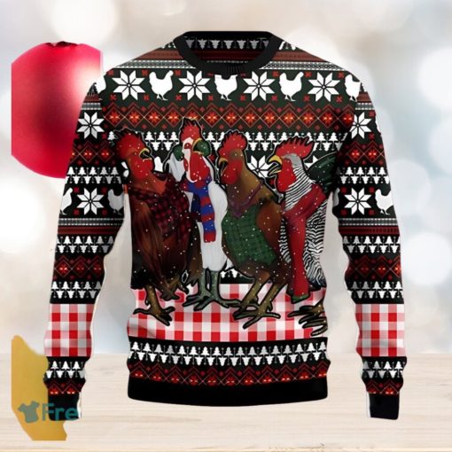 Chicken Under Snow Xmas 3D Sweater Style Gift For Men And Women