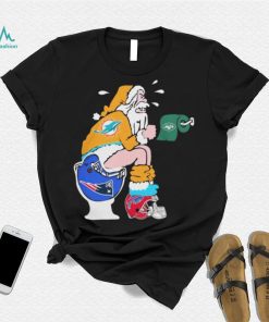 Christmas 2023 Santa Claus Miami Dolphins Shit On Toilet New England Patriots shirt