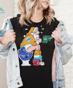 Christmas 2023 Santa Claus Miami Dolphins Shit On Toilet New England Patriots shirt