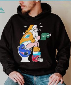 Christmas 2023 Santa Claus Miami Dolphins Shit On Toilet New England Patriots shirt