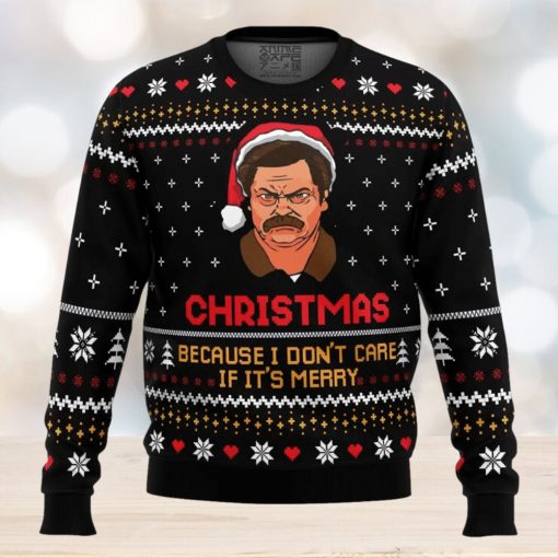 Christmas Because I Don’t Care Parks and Recreation Ugly Christmas Sweater