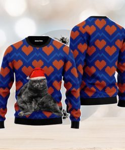 Christmas Black Cat In Heart Love Christmas Unisex Ugly Sweater