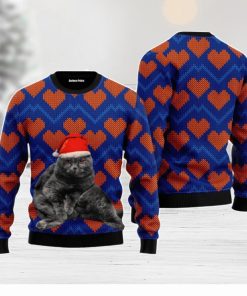 Christmas Black Cat In Heart Love Christmas Unisex Ugly Sweater