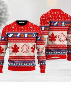 Christmas Canada Maple Leaf Christmas Unisex Ugly Sweater For Men Women