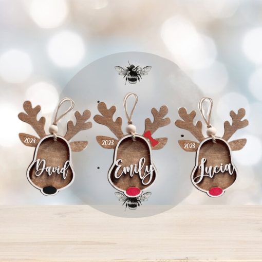 Christmas Gifts For Family, Personalized Reindeer’s Family Ornament