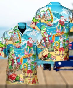 Christmas In July Santa Claus Surfing Hawaii Shirt