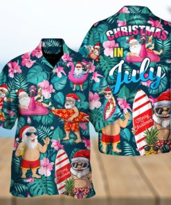 Christmas In July Santa Claus Tropical Hawaiian Tropical Shirt