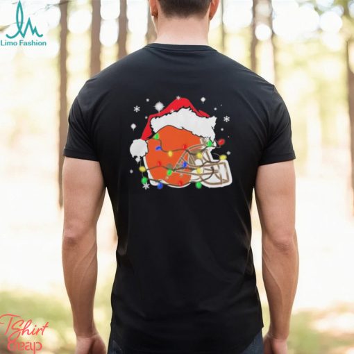 Christmas Light Santa Hat Cleveland Browns Logo Shirt