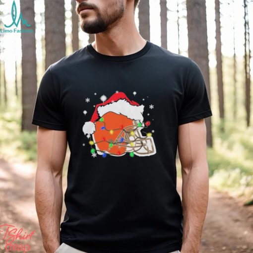 Christmas Light Santa Hat Cleveland Browns Logo Shirt