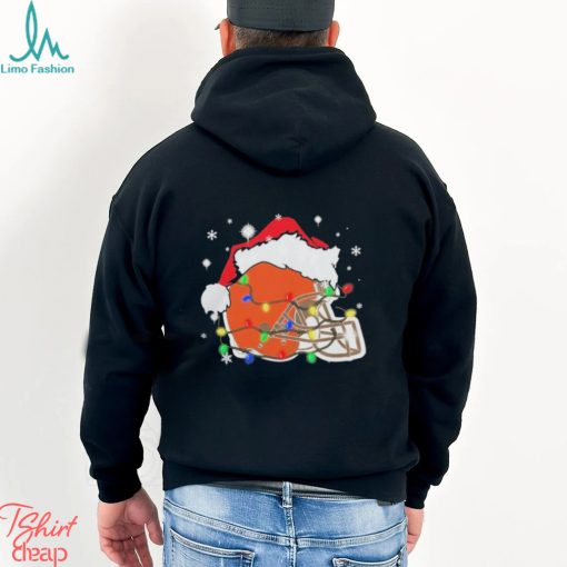 Christmas Light Santa Hat Cleveland Browns Logo Shirt