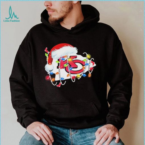 Christmas Light Santa Hat Kansas City Chiefs Logo Shirt