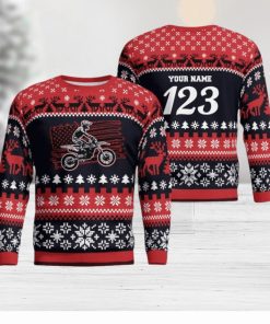 Christmas Motocross Rider 3 Custom Ugly Sweater