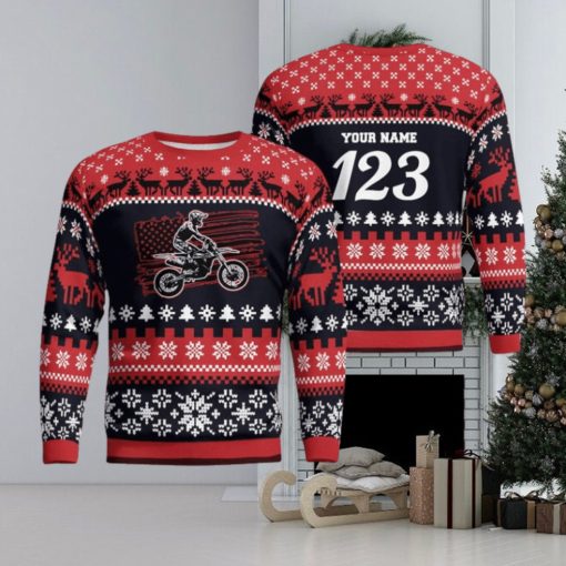 Christmas Motocross Rider 3 Custom Ugly Sweater