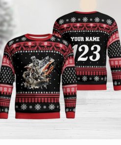 Christmas Motocross Rider 4 Custom Ugly Sweater