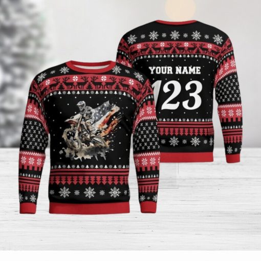 Christmas Motocross Rider 4 Custom Ugly Sweater