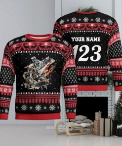 Christmas Motocross Rider 4 Custom Ugly Sweater