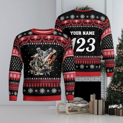 Christmas Motocross Rider 4 Custom Ugly Sweater