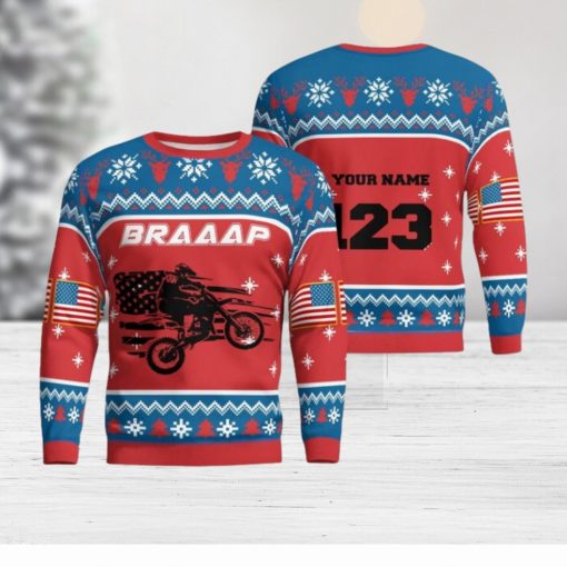 Christmas Motocross Rider 8 Custom Ugly Sweater