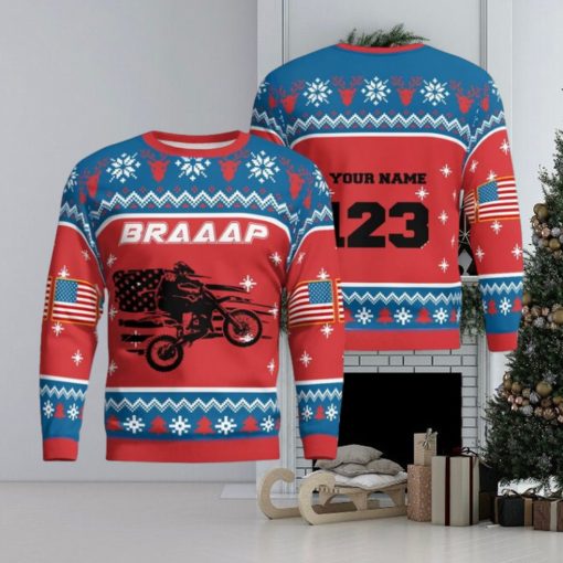 Christmas Motocross Rider 8 Custom Ugly Sweater