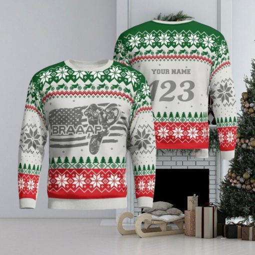 Christmas Motocross Rider 9 Custom Ugly Sweater