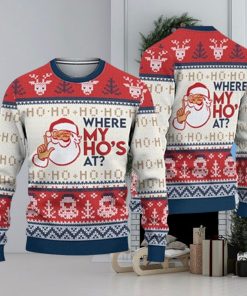 Christmas Santa Claus Where My Hos At Couple 3D Sweater