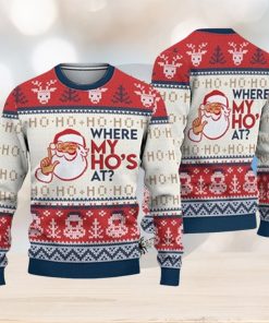 Christmas Santa Claus Where My Hos At Couple 3D Sweater