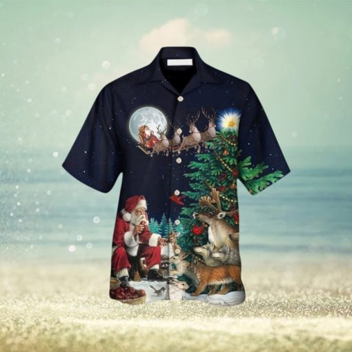 Christmas Santa Giving Christmas For Everyone Christmas Night Hawaii Shirt