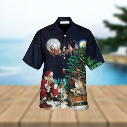 Christmas Santa Giving Christmas For Everyone Christmas Night Hawaii Shirt